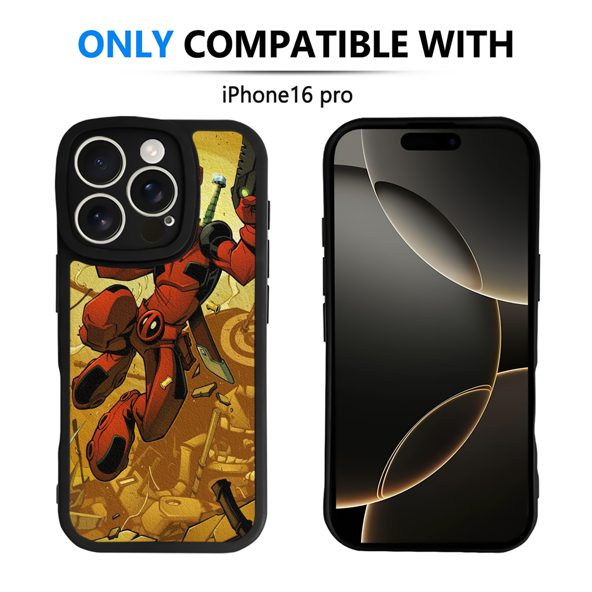 （画像用） Deadpool デッドプール 【iPhone 16シリーズ対応】シリコンスマホケース（レザー調） 材質：シリコン
